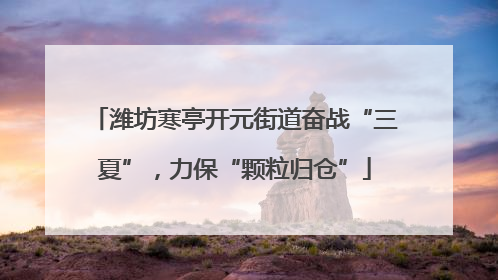 潍坊寒亭开元街道奋战“三夏”，力保“颗粒归仓”