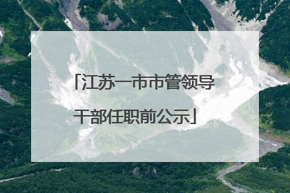 江苏一市市管领导干部任职前公示