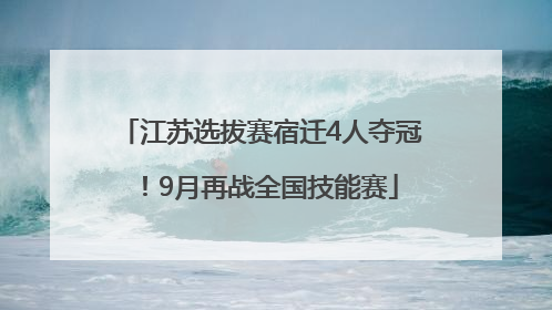 江苏选拔赛宿迁4人夺冠！9月再战全国技能赛