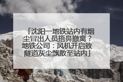 沈阳一地铁站内有烟尘冒出人员捂鼻撤离？地铁公司：风机开启致隧道灰尘飘散至站内