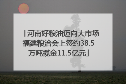河南好粮油迈向大市场 福建粮洽会上签约38.5万吨揽金11.5亿元