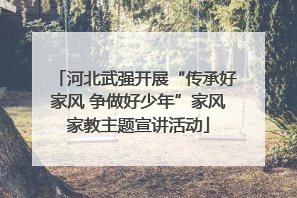 河北武强开展“传承好家风 争做好少年”家风家教主题宣讲活动