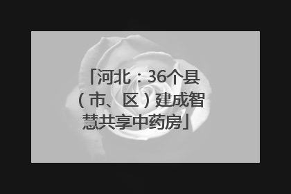 河北：36个县（市、区）建成智慧共享中药房