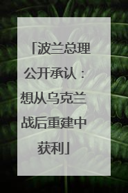 波兰总理公开承认：想从乌克兰战后重建中获利