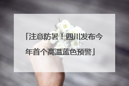 注意防暑！四川发布今年首个高温蓝色预警