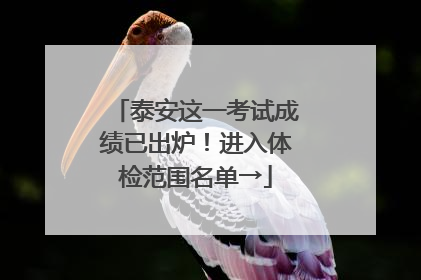 泰安这一考试成绩已出炉！进入体检范围名单→