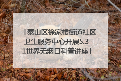 泰山区徐家楼街道社区卫生服务中心开展5.31世界无烟日科普讲座