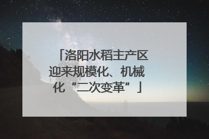 洛阳水稻主产区迎来规模化、机械化“二次变革”