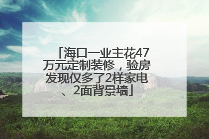 海口一业主花47万元定制装修，验房发现仅多了2样家电、2面背景墙