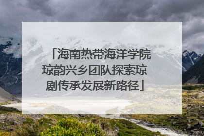 海南热带海洋学院琼韵兴乡团队探索琼剧传承发展新路径