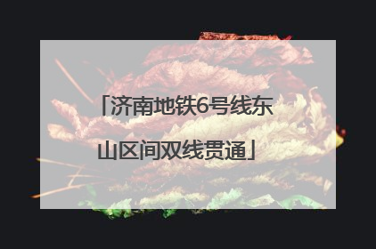 济南地铁6号线东山区间双线贯通