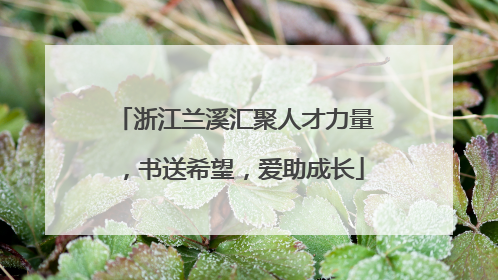浙江兰溪汇聚人才力量，书送希望，爱助成长