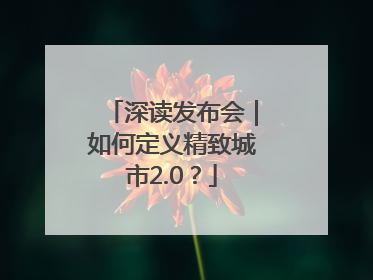 深读发布会｜如何定义精致城市2.0？