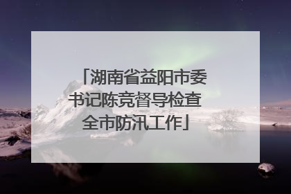 湖南省益阳市委书记陈竞督导检查全市防汛工作