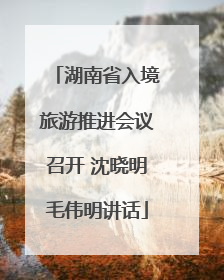 湖南省入境旅游推进会议召开 沈晓明毛伟明讲话