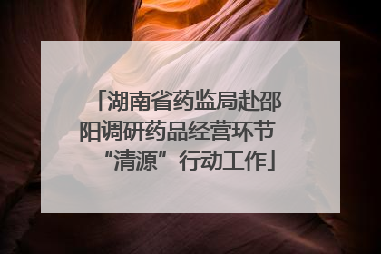 湖南省药监局赴邵阳调研药品经营环节“清源”行动工作