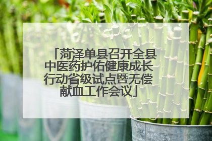 菏泽单县召开全县中医药护佑健康成长行动省级试点暨无偿献血工作会议
