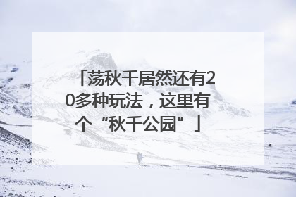 荡秋千居然还有20多种玩法，这里有个“秋千公园”