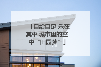 自给自足 乐在其中 城市里的空中“田园梦”