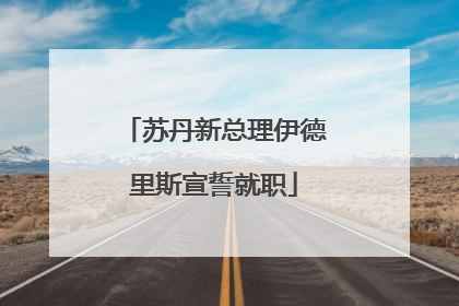 苏丹新总理伊德里斯宣誓就职