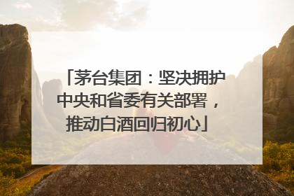 茅台集团：坚决拥护中央和省委有关部署，推动白酒回归初心