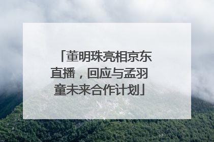 董明珠亮相京东直播，回应与孟羽童未来合作计划