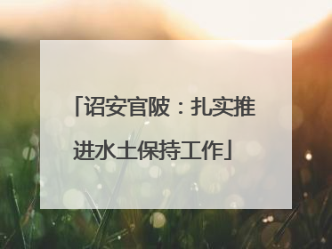 诏安官陂：扎实推进水土保持工作