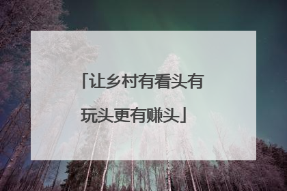 让乡村有看头有玩头更有赚头