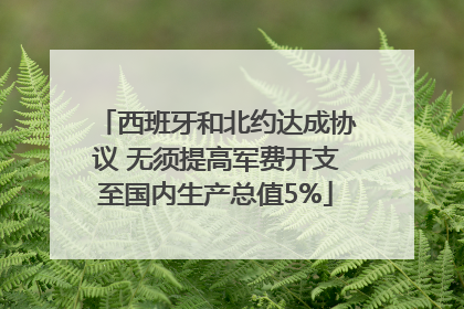 西班牙和北约达成协议 无须提高军费开支至国内生产总值5%