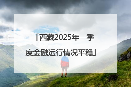 西藏2025年一季度金融运行情况平稳