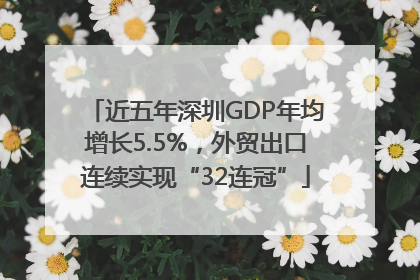 近五年深圳GDP年均增长5.5%，外贸出口连续实现“32连冠”