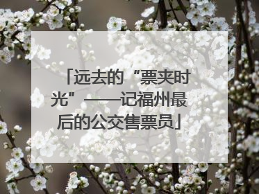 远去的“票夹时光”——记福州最后的公交售票员
