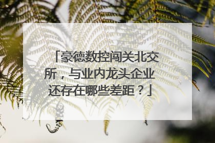 豪德数控闯关北交所，与业内龙头企业还存在哪些差距？
