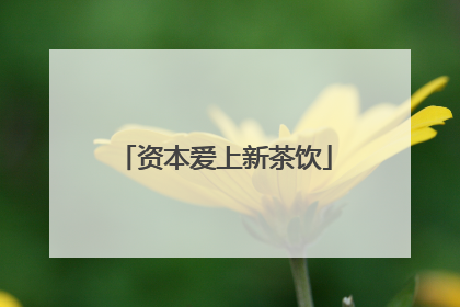 资本爱上新茶饮