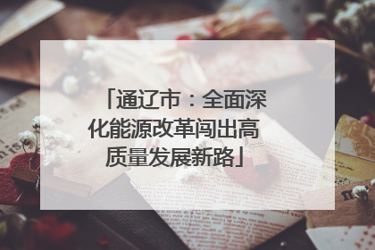 通辽市：全面深化能源改革闯出高质量发展新路