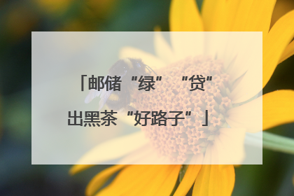 邮储“绿”“贷”出黑茶“好路子”