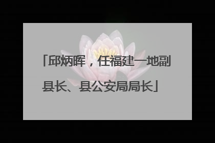 邱炳晖，任福建一地副县长、县公安局局长