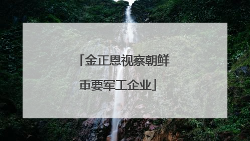 金正恩视察朝鲜重要军工企业