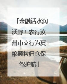 金融活水润沃野！农行汝州市支行为夏粮颗粒归仓保驾护航