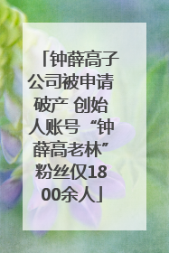 钟薛高子公司被申请破产 创始人账号“钟薛高老林”粉丝仅1800余人