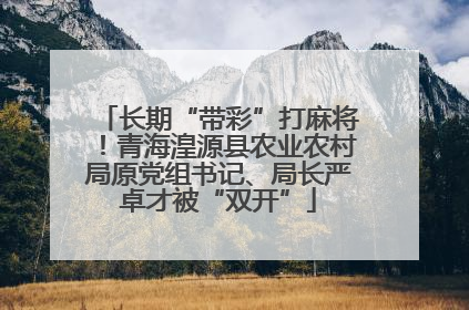 长期“带彩”打麻将！青海湟源县农业农村局原党组书记、局长严卓才被“双开”