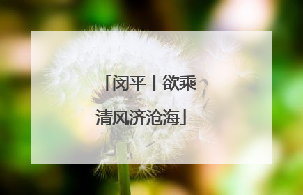 闵平丨欲乘清风济沧海
