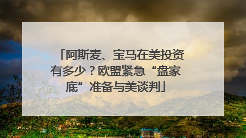 阿斯麦、宝马在美投资有多少？欧盟紧急“盘家底”准备与美谈判