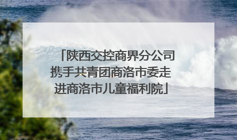 陕西交控商界分公司携手共青团商洛市委走进商洛市儿童福利院