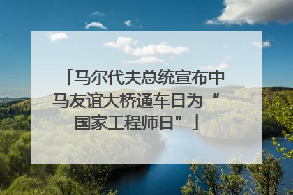 马尔代夫总统宣布中马友谊大桥通车日为“国家工程师日”