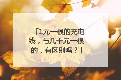 1元一根的充电线，与几十元一根的，有区别吗？
