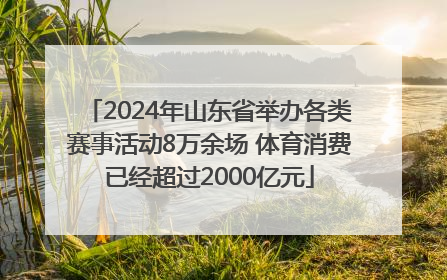 2024年山东省举办各类赛事活动8万余场 体育消费已经超过2000亿元
