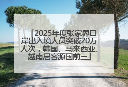 2025年度张家界口岸出入境人员突破20万人次，韩国、马来西亚、越南居客源国前三