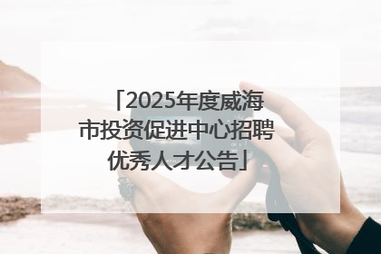 2025年度威海市投资促进中心招聘优秀人才公告