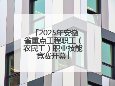 2025年安徽省重点工程职工（农民工）职业技能竞赛开幕